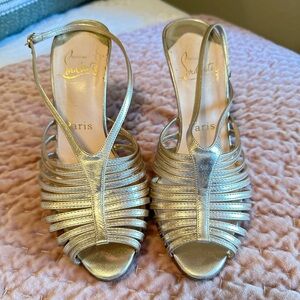 AUTHENTIC Christian Louboutin Bretelle Leather Cage Strappy Sandal Size 38